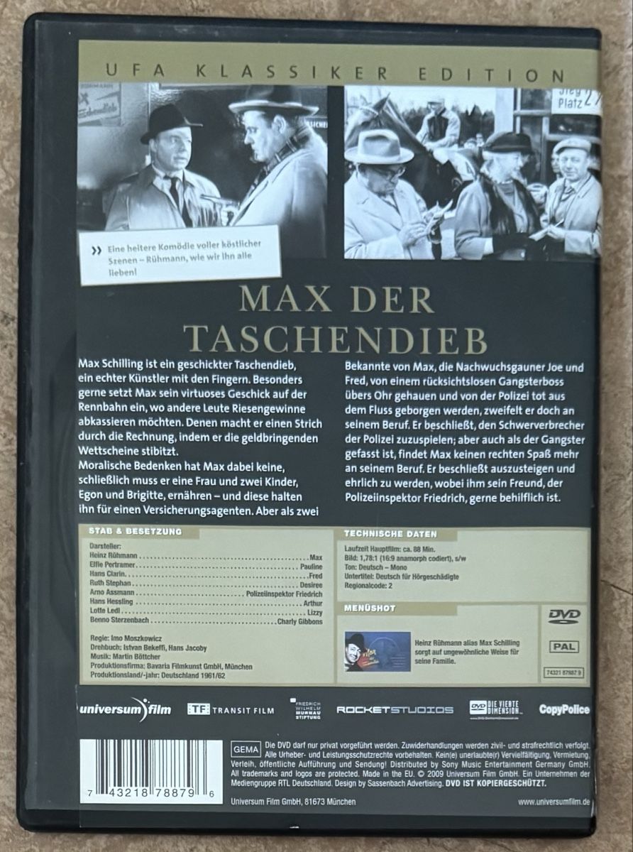 Tutti i DVDs: MAX DER TASCHENDIEB  – Nuovo (secondo la descrizione) da Dietikon venduto da AndreaSch01 1