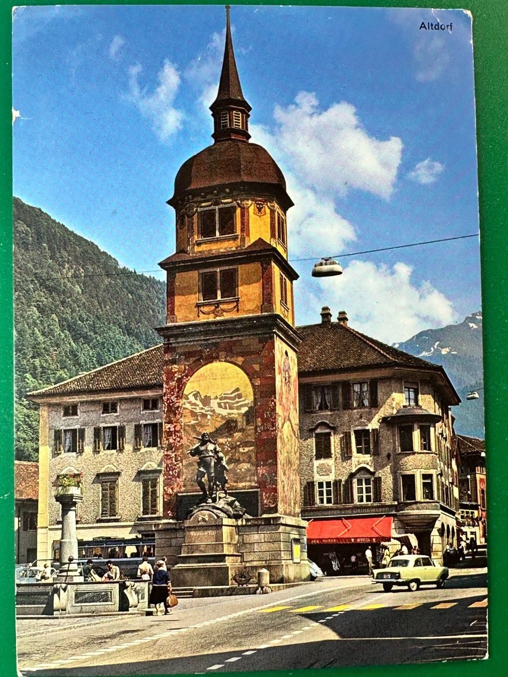 Cartes postales: Altdorf - Wilhelm Tell Denkmal - Oldtimer - belebt – D'occasion à Steg VS par _vinci_