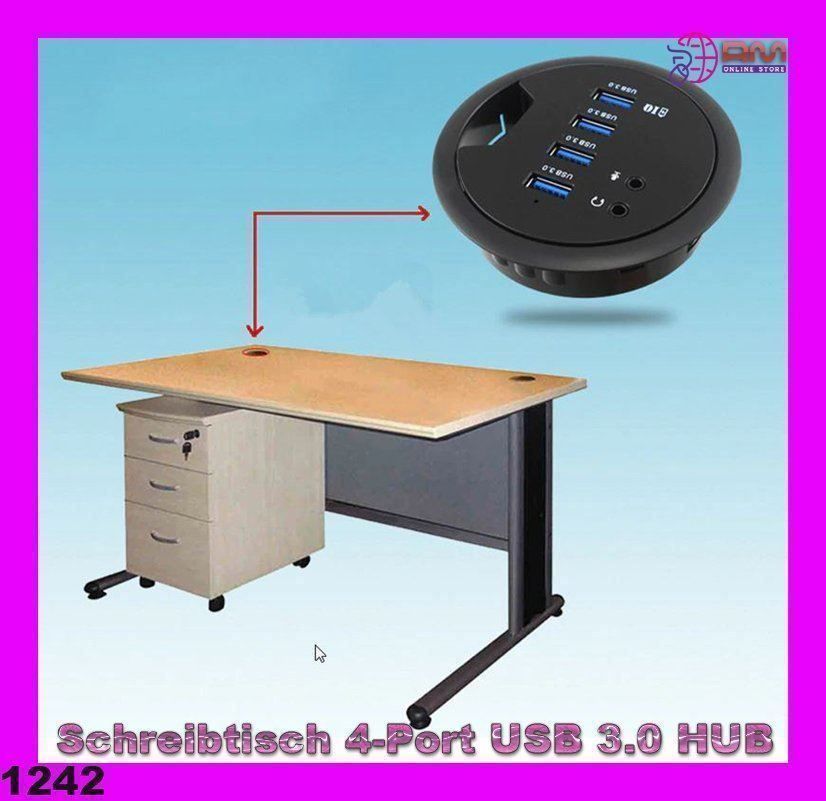 Hub & Switch: Desk 4-Port USB 3.0 HUB-Adapter – Nuovo e nell'imballaggio originale da Unterägeri venduto da RmOnline