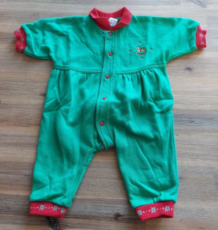 Baby Strampler Grün Rot Grösse 56 von Milou