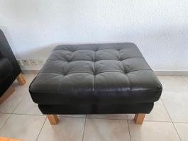 Sessel / Fussablage landskrona serie ikea schwarzes leder