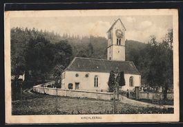 Kirchleerau, Kirche mit Kirchhof und Str