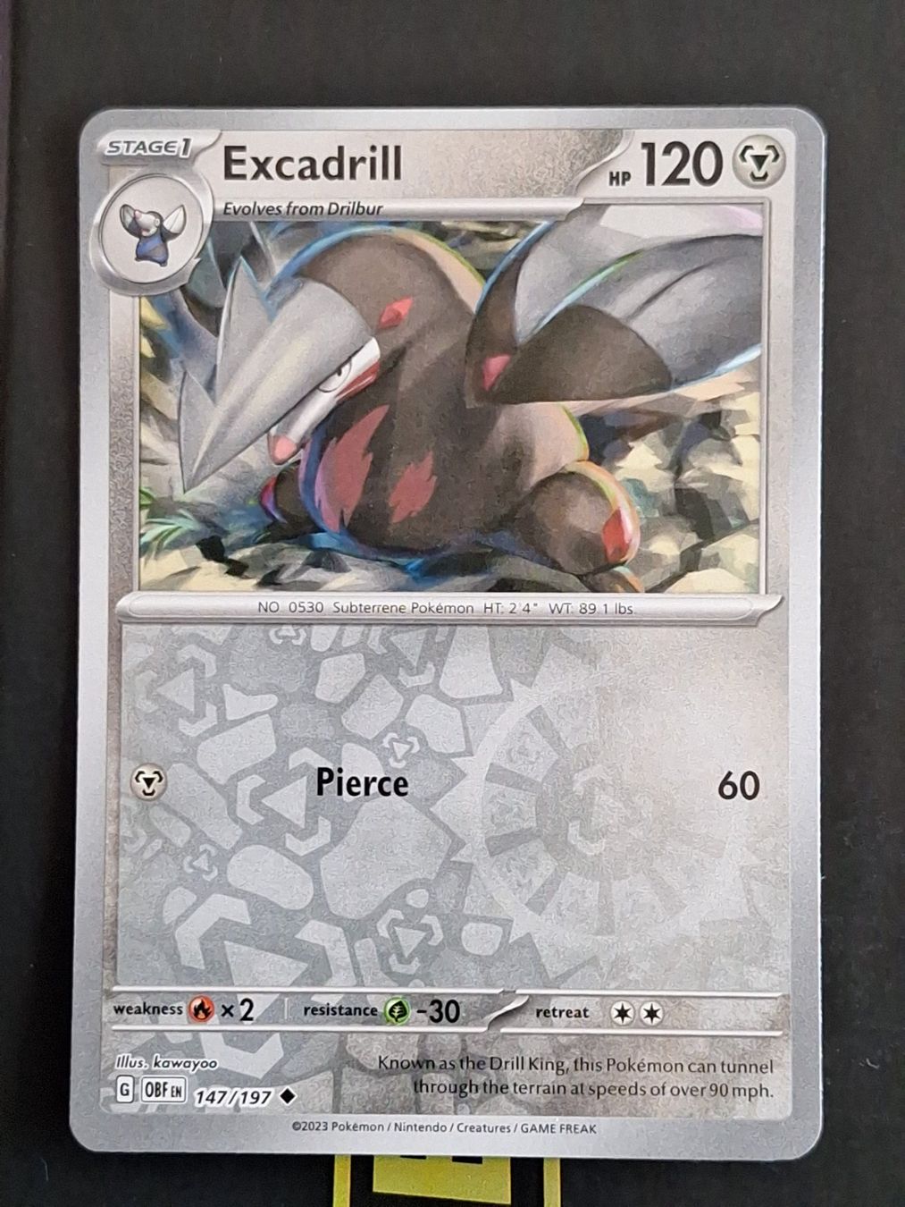 Pokémon Carte collezionabili: Excadrill - Pokemon Reverse Holo Obsidian Flames – Usato da Altstätten SG venduto da GGsGameshop