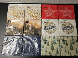 Neu - Servietten - Weihnachten - 12 Packungen - 33cm x 33cm
