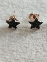 Mode-Ohrstecker Sterne schwarz roségoldig