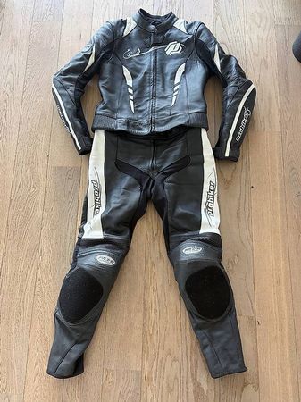 Motorrad Kombi Leder Jacke 40 Probiker schwarz Louis