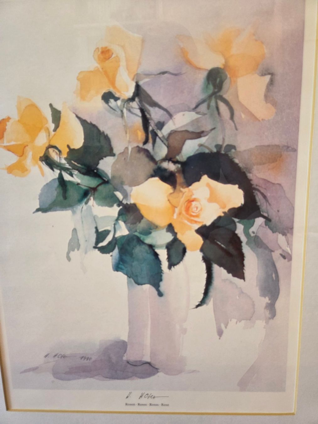 Gemälde: Aquarellbild "Rosen" gelb – Gebraucht aus St. Gallen von Razoon77 1