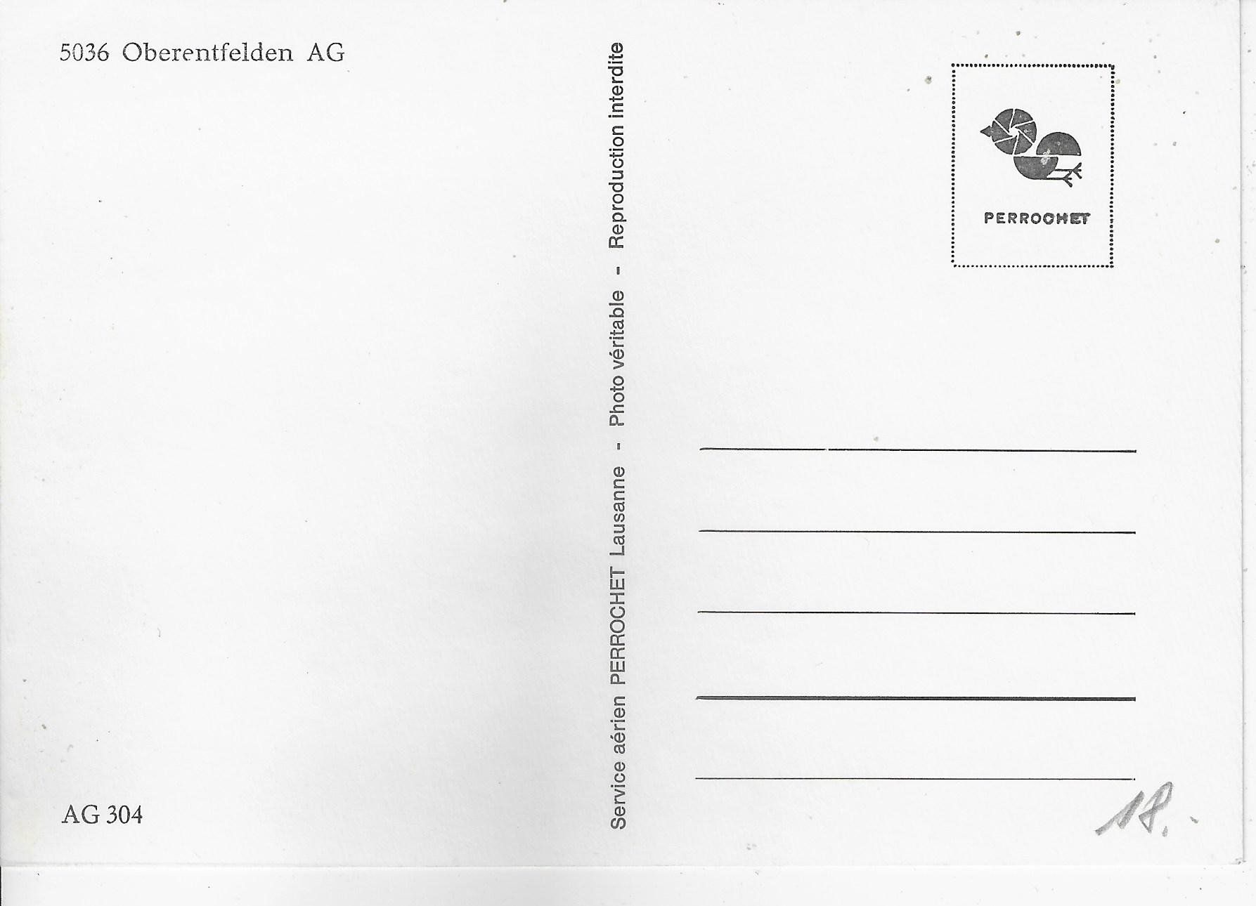 Ansichtskarten: Flugaufnahme Oberentfelden AG – Gebraucht aus Ettingen von Kartenplanet 1