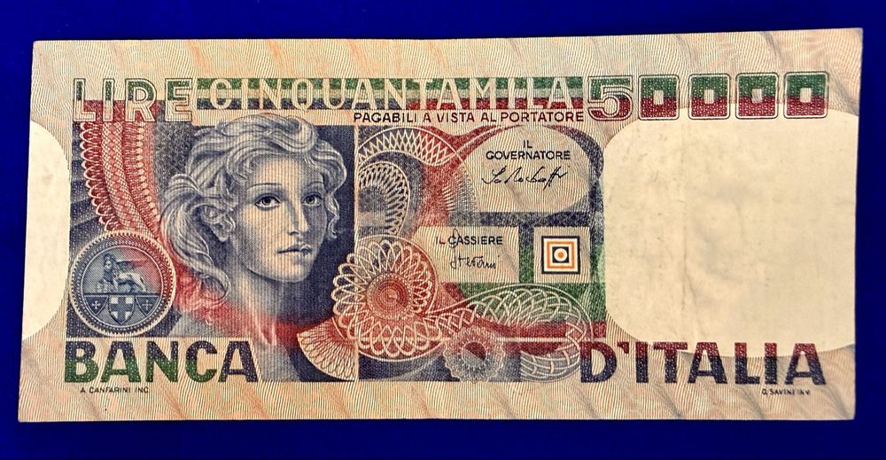 50000 Lire 1977 Italien Banknote mit Seltener Seriennummer! (Gebraucht ...