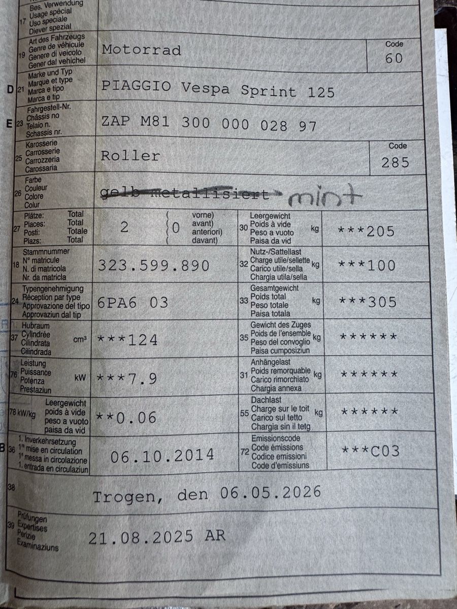 Piaggio Strada: Piaggio Vespa Sprint 125 – Usato da Hefenhofen venduto da Garage_Barone 6