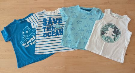 4 T-Shirts Sommer Kleider Set Gr. 68