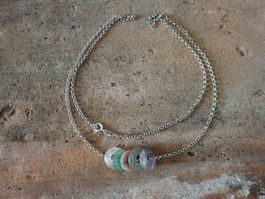 Kette Pi-Scheiben Jade / 925 Silber