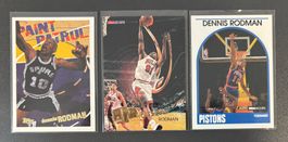 NBA Dennis Rodman 1992-1996 3 card lot Bulls Pistons Spurs