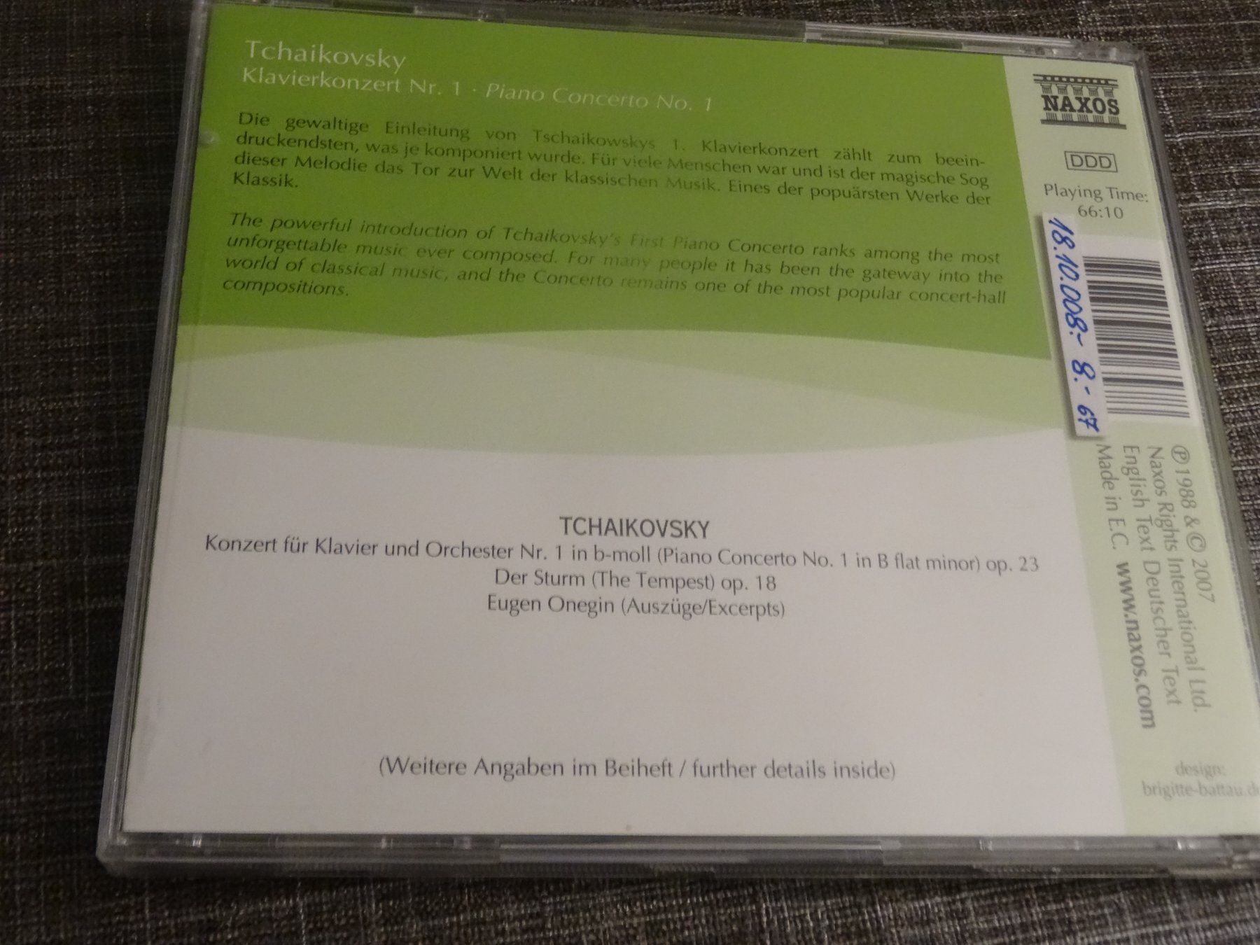 CD: Tchaikovsky - Klavierkonzert Nr. 1 CD – Usato da Olten venduto da Disc-Ausverkauf 1