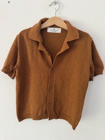 H&M Hemd braun Gr. 110/116 Polo Poloshirt Kurzarmhemd kurz