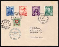1938 Pro Juventute Serie auf Flugbrief