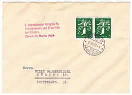 Lettre de Zürich cachet S211 pour Zürich le 24.VII.39