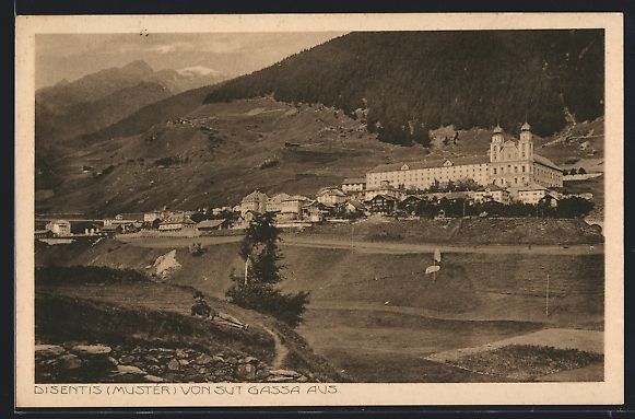 Cartoline postali: Disentis /Mustèr, Panorama von Sut Gass – Usato da Berlin venduto da bartko-reher