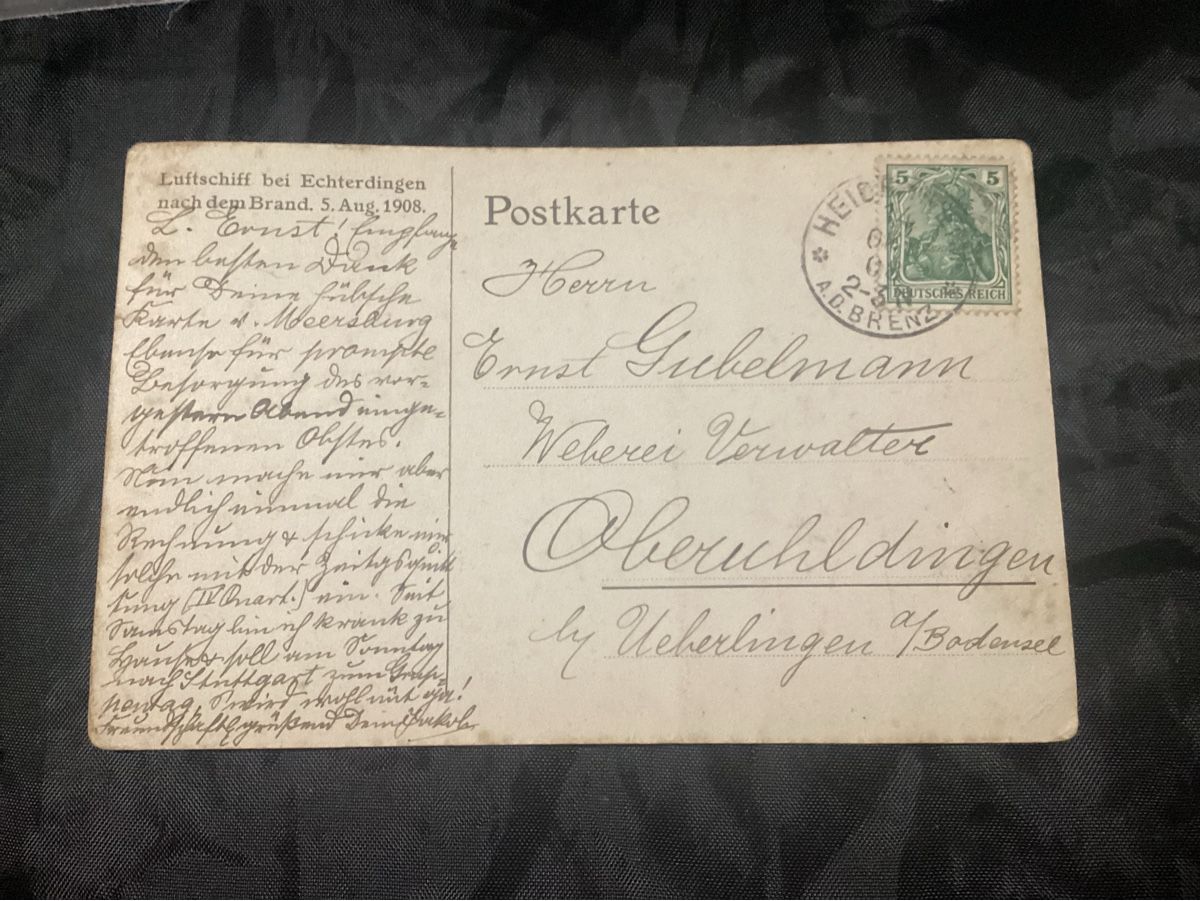 Ansichtskarten: POSTKARTE  ZEPPELIN BRAND ECHTERDINGEN  1908 – Gebraucht aus Münchenstein von NoSu98 3