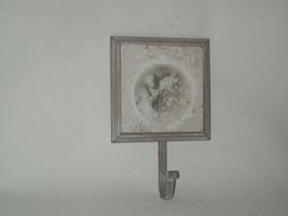 4 St. Wandbild grau mit Haken