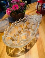 💝 MAGNIFIQUE SALADIER VINTAGE OVALE EN CRYSTAL ET 6 COUPES