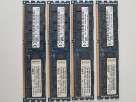 4 x 16 GB DDR3 ECC Registered Server RAM (64 GB insgesamt)
