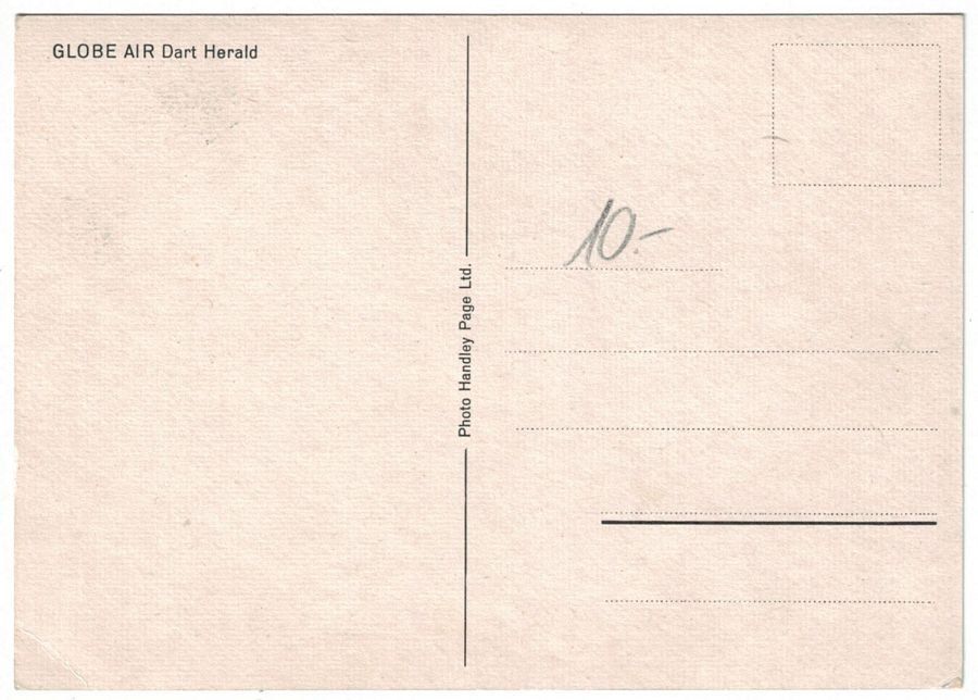 Cartoline postali: Globe Air Dart Herald – Usato da Frauenfeld venduto da POML 1