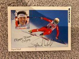 Sigrid Wolf Autogrammkarte, Ski Alpin, Olympia,