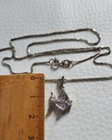 750 Weiss Gold Kette Mit Diamanten Anhänger