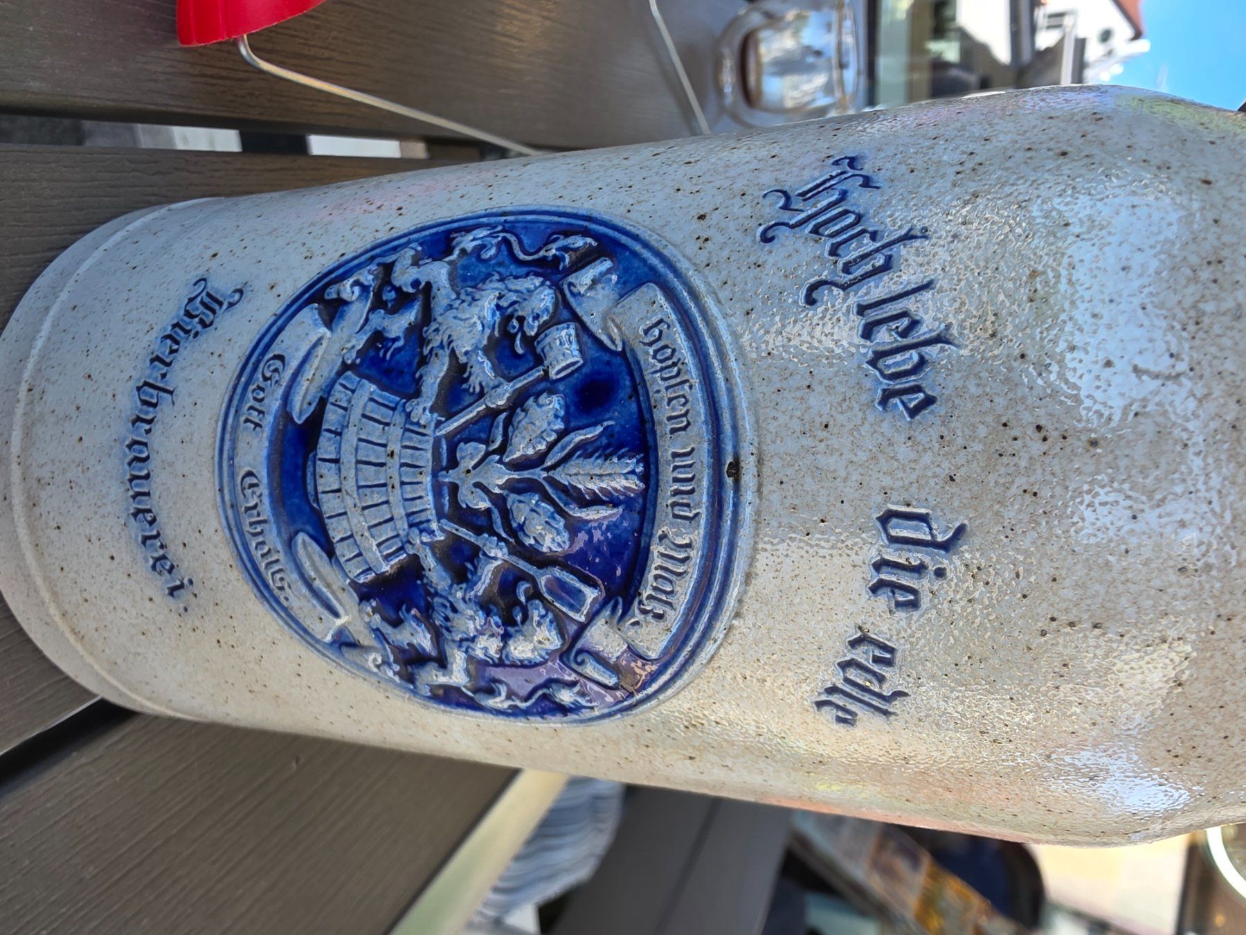 Gläser: Bierkrug Keramik mit Zinndeckel Verziert – Gebraucht aus Arbon von MadameLuLa9320 4