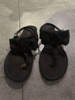 Schwarze Sandalen mit Schleife, Grösse 38 Neu