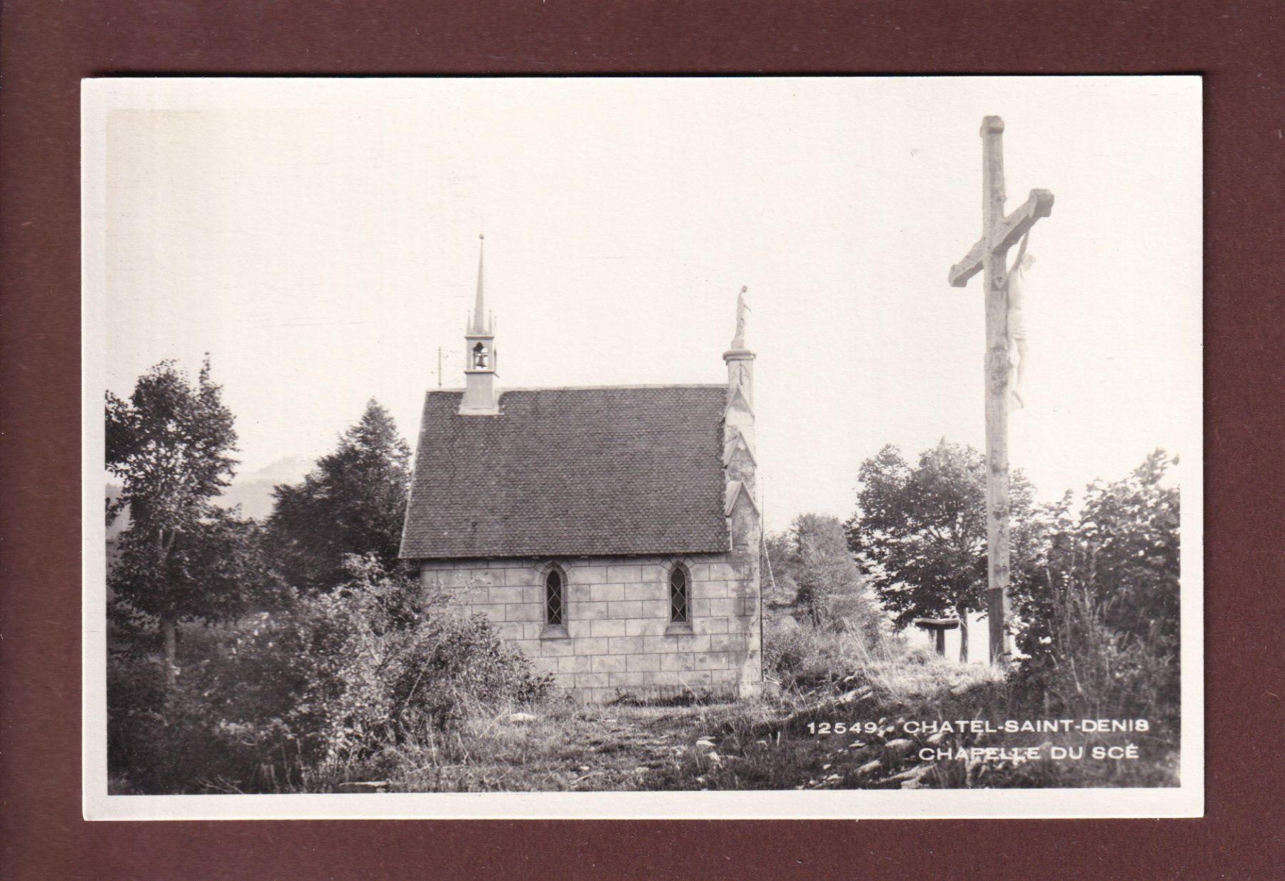 Cartoline postali: Châtel-Saint-Denis - CHAPELLE DU SCE – Usato da Pully venduto da nicecards