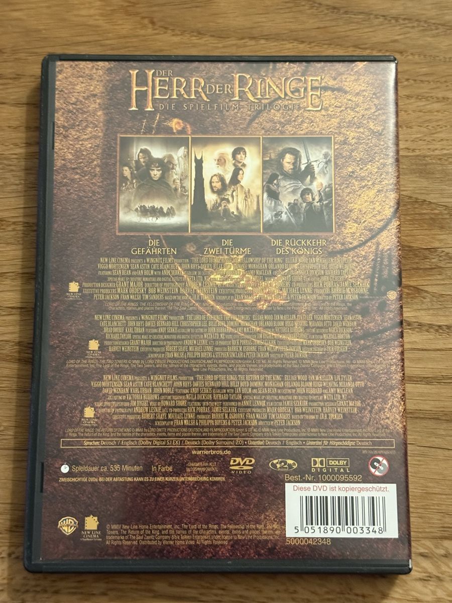 Tutti i DVDs: Herr der Ringe Trilogie DVD Box - Top Zustand! – Usato da Wädenswil venduto da dom_pz5d 1