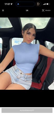 Light Blue Sleeveless Mock Neck Crop Top 🩵✨