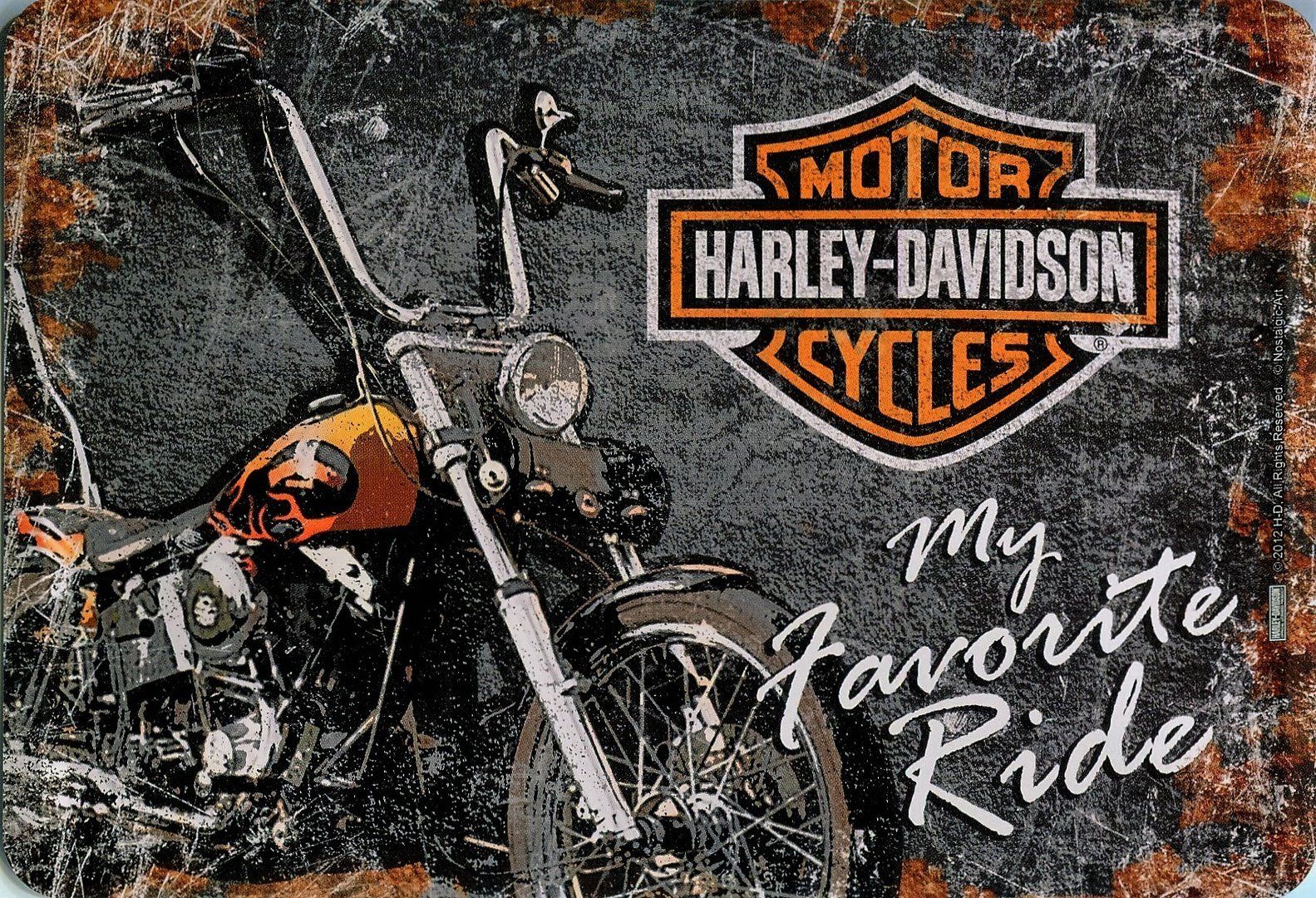 Insegne: Blechschild - Harley Davidson My favorite Ride – Nuovo e nell'imballaggio originale da Ennetbürgen venduto da open24shop