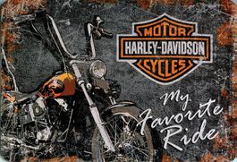 Blechschild - Harley Davidson My favorite Ride