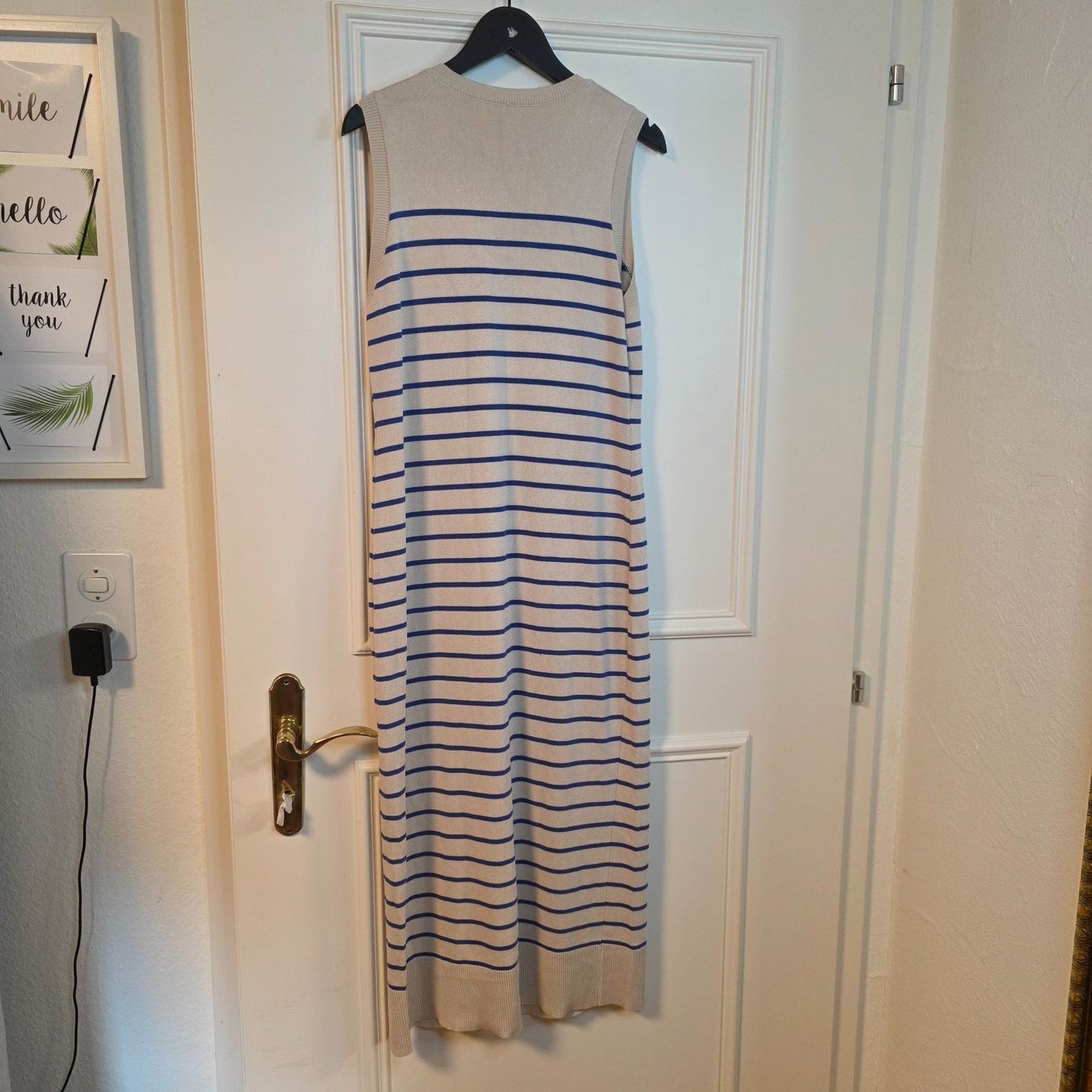 Vestiti: Creme Kleid mit blauen Streifen – Usato da Wald ZH venduto da CapLux 6