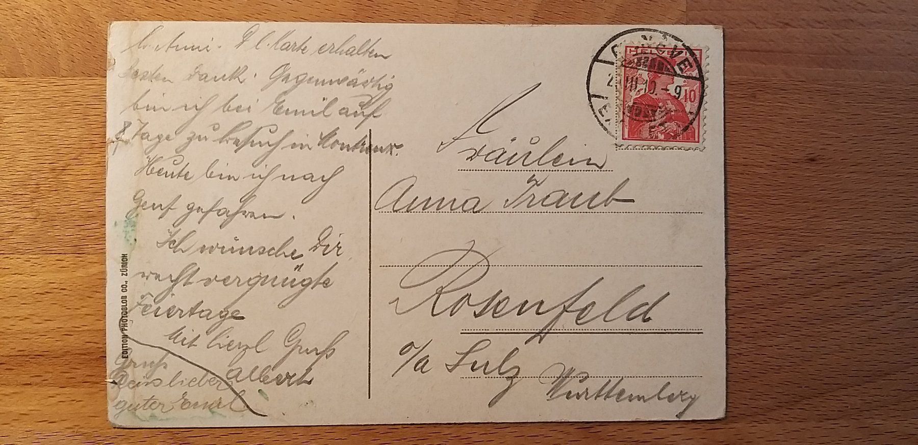 Cartoline postali: Karte Gèneve 1910 – Usato da Unterägeri venduto da PhilatelieStudiger 1