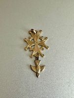 Antike GAM (8K) Gold Hugenottenkreuz Anhänger
