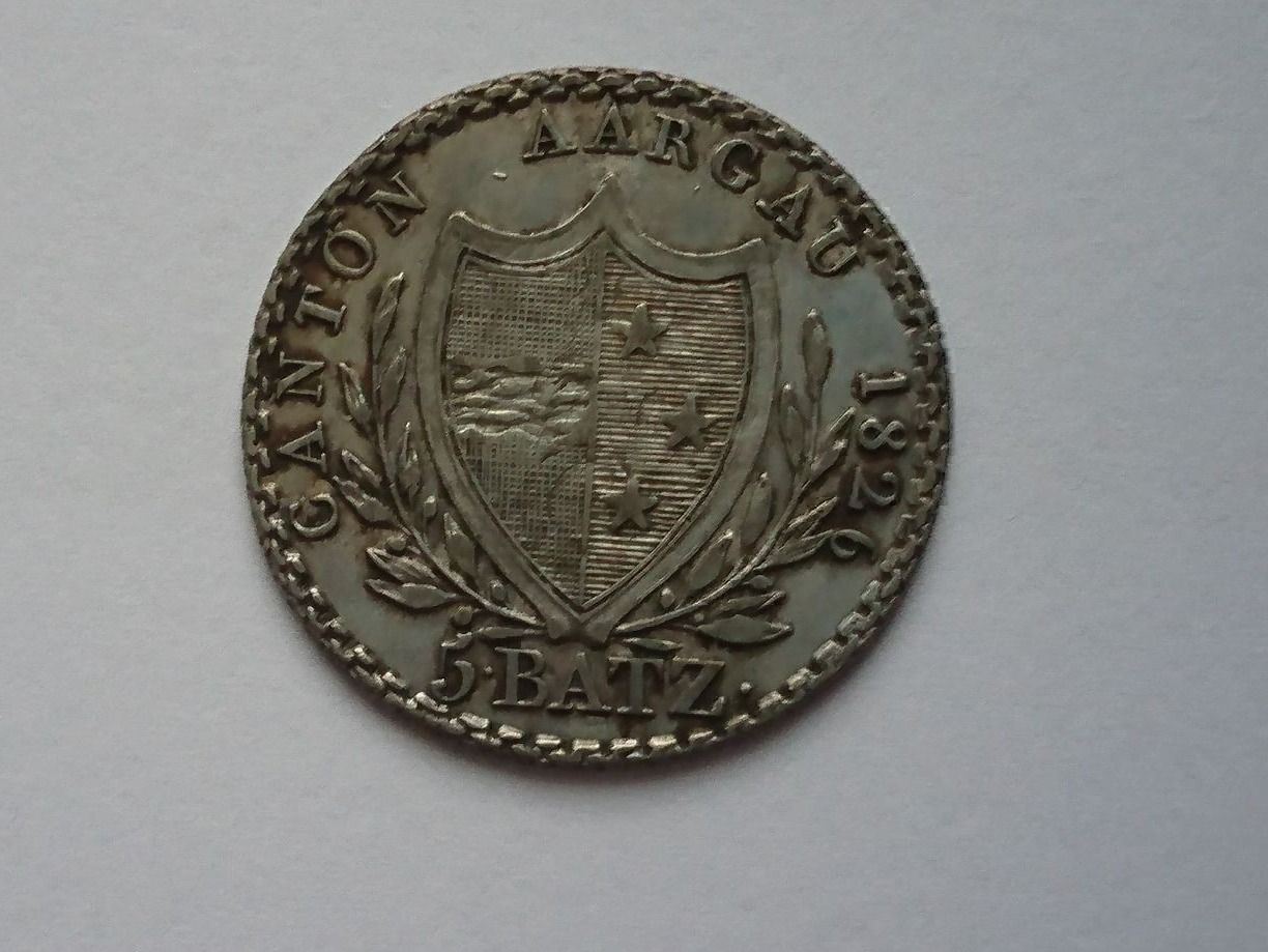Tutti le monete: Aargau: 5 Batzen 1826 – Usato da Pfungen venduto da Aguti77