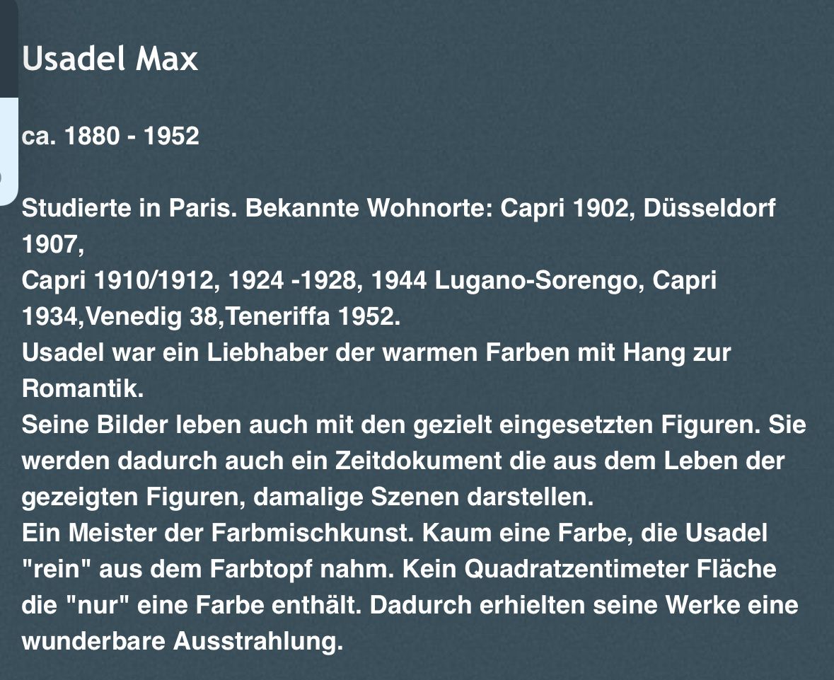Dipinti: Oelgemälde Max Usadel 1880-1952 – Usato da Mezzovico venduto da bauhaus70 5