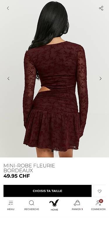 Vestiti: ROBE BORDEAUX MANCHES LONGUES ET DÉCOUPE TAILLE – Usato da Constantine venduto da san_nmr2 2