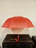 Regenschirm Schirm Kinder Mädchen Polka-Dots rot weiss Punkt