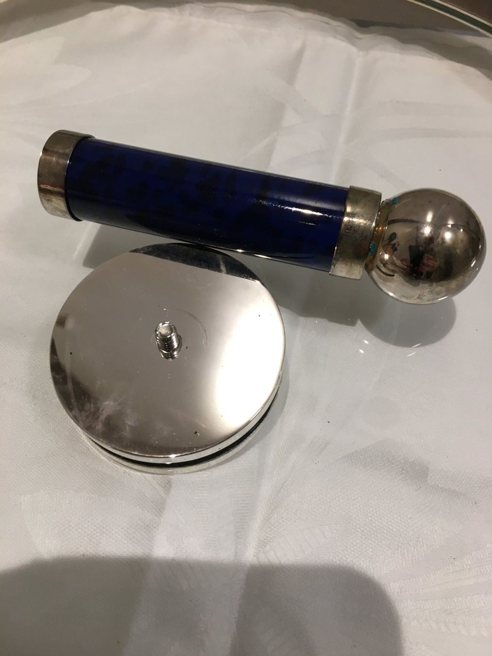 Piatti di portata: Servierplatte Glass versilbert Metall, Durchmesser 32 cm,NEU – Nuovo e nell'imballaggio originale da Heerbrugg venduto da dwfg 5