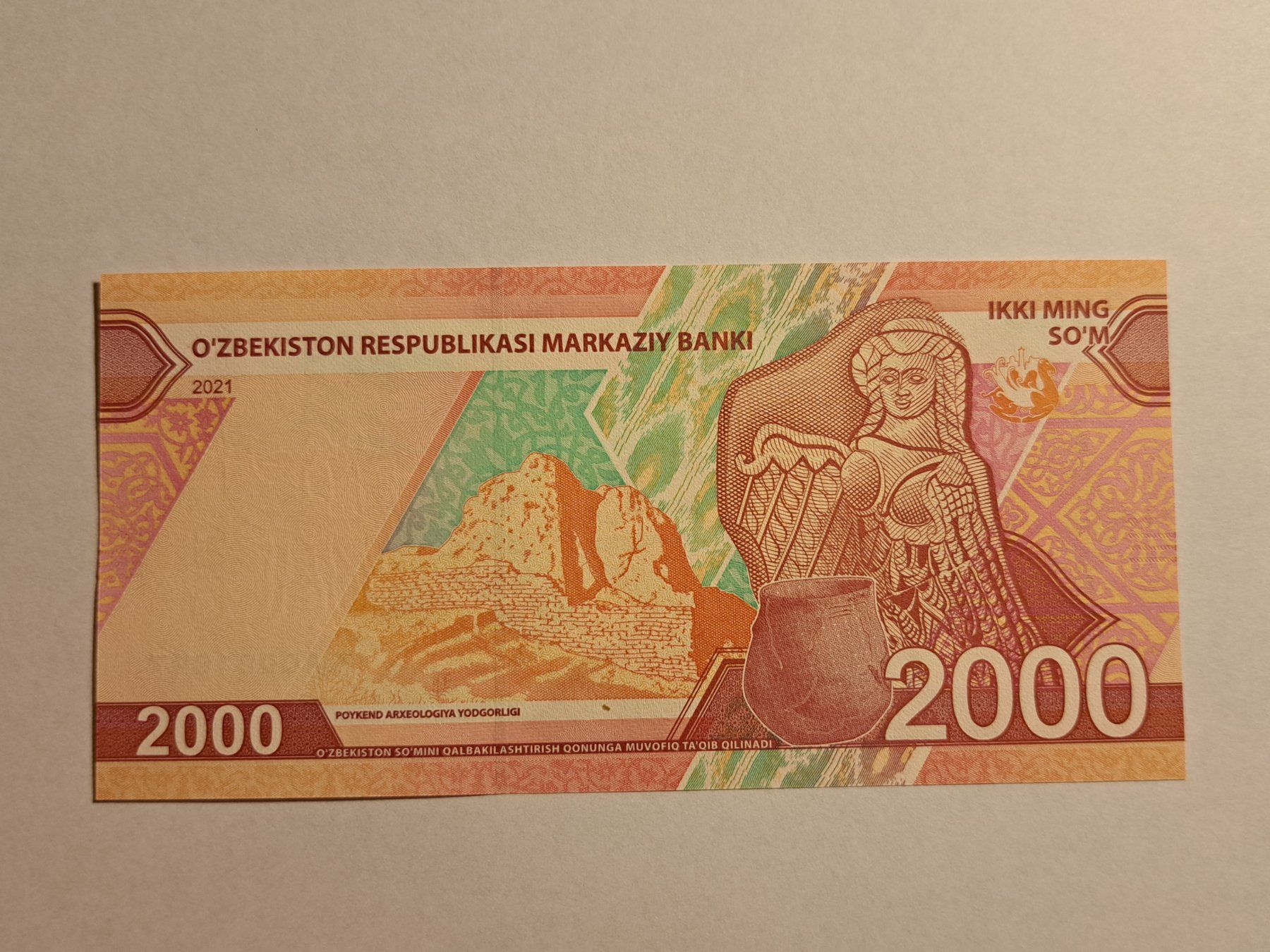 Banconote: USBEKISTAN - 2000 Sum 2021 UNC (DA0091847) – Nuovo (secondo la descrizione) da Wichtrach venduto da LuckyLuke69 1