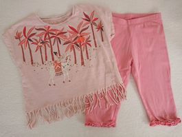 Mädchen Set T-Shirt & Leggings C&A Lupilu Gr. 104 Koralle