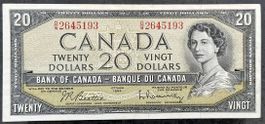 Kanada 20 Dollar Schein 1954, sehr selten, Top Zustand
