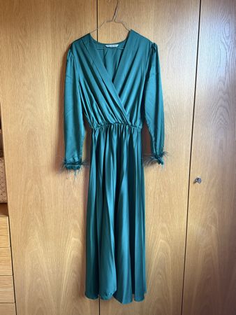 Abito verde smeraldo in satin M