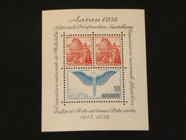 1938: W11 (Aarauerblock) postfrisch ** SBK: 90.-