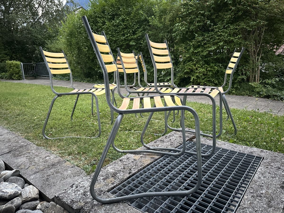 Stühle: 7x Schaffner oder Bättig Vintage Stühle mit Kufen Outdoor  – Gebraucht aus Niederurnen von KEVIN078 4